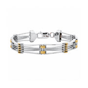 Dual Tone Wire Link Bracelet