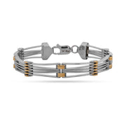 Elegant Two-Tone Sterling Silver Link Bracelet - 925 Jewellery