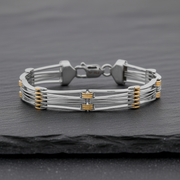 Elegant Two-Tone Sterling Silver Link Bracelet - 925 Jewellery