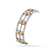 Dual Tone Barrel Link Bracelet