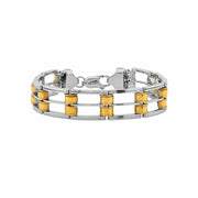 Dual Tone Barrel Link Bracelet