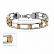 Dual Tone Barrel Link Bracelet