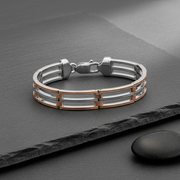 Iconic Sterling Silver & Rose Gold Bracelet - Premium Jewelry