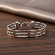 Iconic Sterling Silver & Rose Gold Bracelet - Premium Jewelry