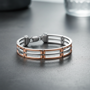 Iconic Sterling Silver & Rose Gold Bracelet - Premium Jewelry