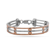 Iconic Sterling Silver & Rose Gold Bracelet - Premium Jewelry