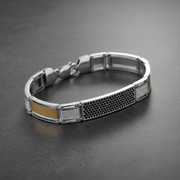 Zenith Luxe Black & Gold Accent 925 Silver Bracelet