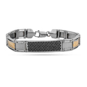 Zenith Luxe Black & Gold Accent 925 Silver Bracelet