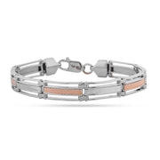 Sterling Silver & Rose Gold Two-Tone Men's Bracelet