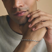 Classic polished silver link chain bracelet with elegant minimal design
