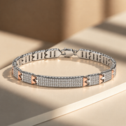 Rectangular Stone Studded Link Bracelet