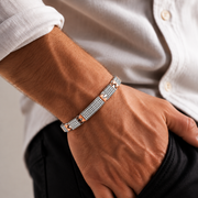 Rectangular Stone Studded Link Bracelet