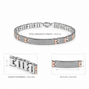 Rectangular Stone Studded Link Bracelet