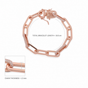 Rose Gold Pave Link Bracelet