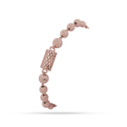 Rose Gold 925 Silver Beaded Cylindrical Bracelet