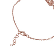 Rose Gold 925 Silver Beaded Cylindrical Bracelet