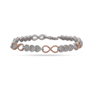 Intertwined Heart Infinity Bracelet - Two-Tone Silver Jewellery