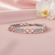 Intertwined Heart Infinity Bracelet - Two-Tone Silver Jewellery
