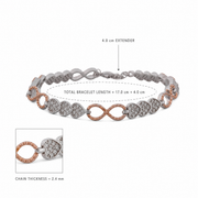 Infinity Heart Charm Bracelet