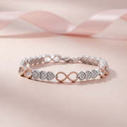 Intertwined Heart Infinity Bracelet - Two-Tone Silver Jewellery