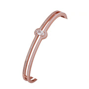 Rose Gold Oval Crystal Cuff