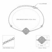 Radiant Cushion Charm Bracelet