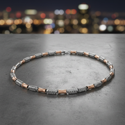 Dual-Tone Deco Link 925 Sterling Silver Necklace