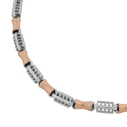 Dual-Tone Deco Link 925 Sterling Silver Necklace