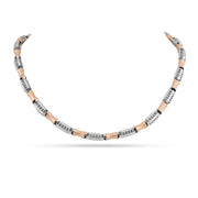Dual-Tone Deco Link 925 Sterling Silver Necklace