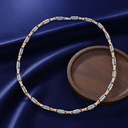 Dual-Tone Deco Link 925 Sterling Silver Necklace