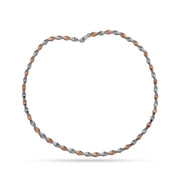 Artisan Two-Tone DNA Link Necklace - 925 Sterling Silver