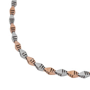 Artisan Two-Tone DNA Link Necklace - 925 Sterling Silver