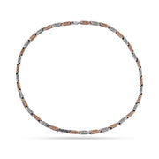 Two-Tone Greek Key Meander Link 925 Sterling Silver Chain