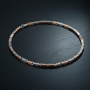 Two-Tone Greek Key Meander Link 925 Sterling Silver Chain