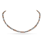 Two-Tone Greek Key Meander Link 925 Sterling Silver Chain