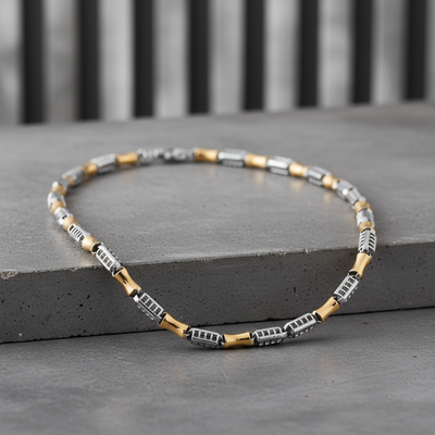 Verona Two-Tone Sterling Silver Link Necklace