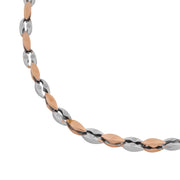 Elegant Dual Tone Link Necklace