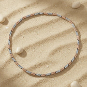 Elegant Dual Tone Bar Necklace