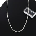 Elegant geometric silver-tone link chain necklace with polished modern open-link design
