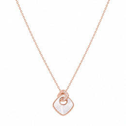 Blush Geometric Pearl Necklace