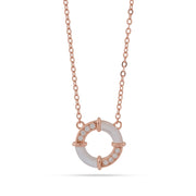 Stellar Halo Necklace - Rose Gold Vermeil & Mother of Pearl