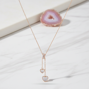 Sterling Silver Heart Dangle Lariat Necklace