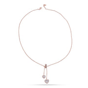 Sterling Silver Heart Dangle Lariat Necklace