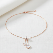 Sterling Silver Heart Dangle Lariat Necklace