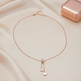 Sterling Silver Heart Dangle Lariat Necklace