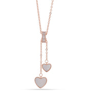 Sterling Silver Heart Dangle Lariat Necklace