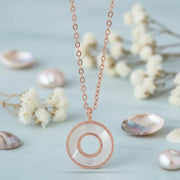 Rose Gold Circle Pendant Necklace