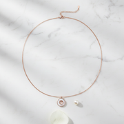 Celestial Roman Numeral Rose Gold Plated Silver Necklace