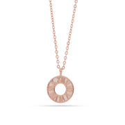 Celestial Roman Numeral Rose Gold Plated Silver Necklace