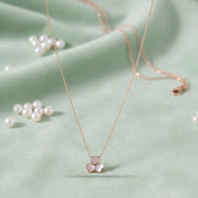 Elegant Clover Heart Necklace